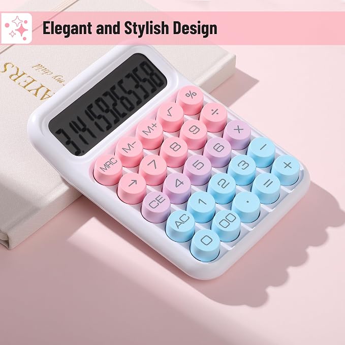 Mr. Pen- Mechanical Switch Calculator, 12 Digit Large LCD Display, Colorful - Image 4