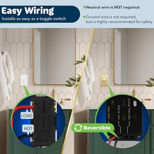 TOPGREENER Occupancy/Vacancy PIR Motion Sensor Light Switch, Learning Function - Image 5