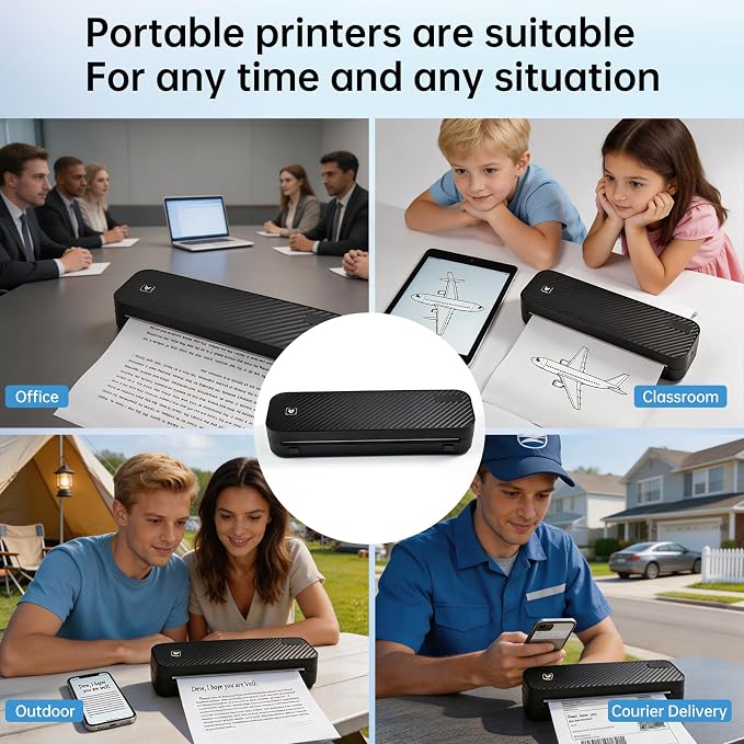 Portable Printer for Travel Bluetooth, Inkless Travel Printer, supports thermal - Image 7