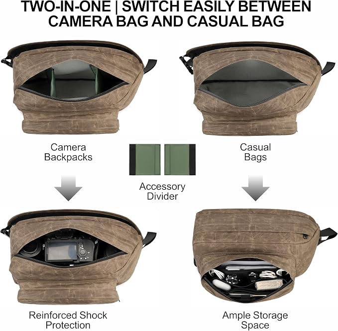 Padwa Lifestyle Dark Brown Crossbody Camera Bag - Image 5