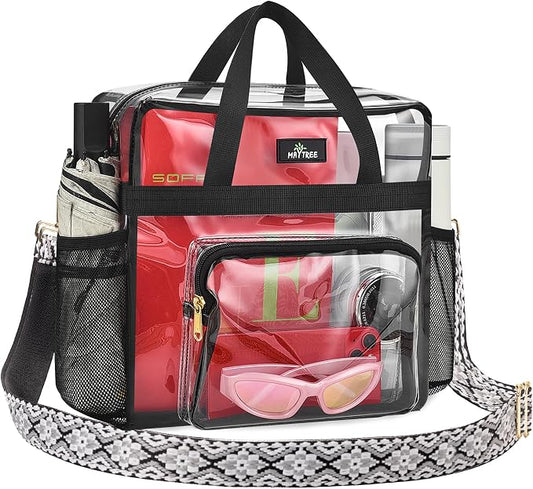 MAY TREE Clear Bag for Stadium Events, Transparent Bag for Concert Sports Gym by MAYTREE