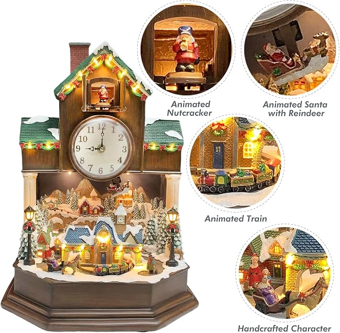 MOMENTS IN TIME 17.1” Christmas Cuckoo Clock - Image 5