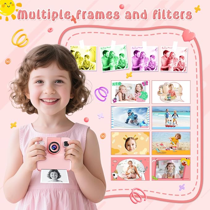 Kids Camera Instant Print with Flip Lens, 1080P HD Video Inkless Toddler - Image 5
