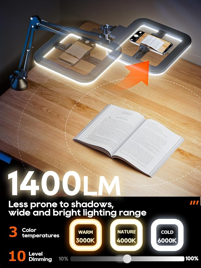 12'' Selfie Ring Light with Clamp Stand - Image 3