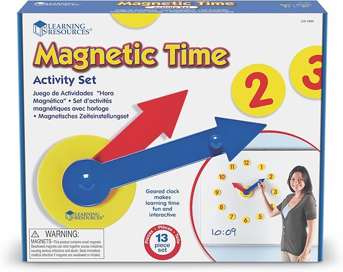 Learning Resources Magnetic Time Activity Set, Homeschool, Time Telling by LearningResources