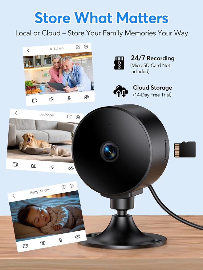 Indoor Security Camera 2K 3MP, Motion & Sound Detection, Real-Time Alerts - Image 8