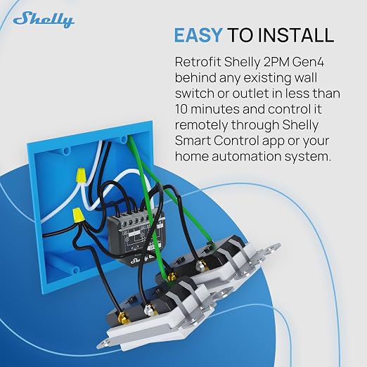 Shelly 2PM Gen4 | Wi-Fi, Zigbee & Matter 2-Channel Smart Relay Switch - Image 4