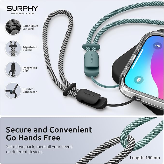 SURPHY 2 Pack Phone Lanyard for Cellphone Case, Phone Wrist Strap for Case - Image 2