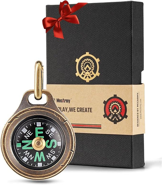 MecArmy Mini Titanium/Brass Compass, Waterproof IPX5 Pocket Compass by MecArmy