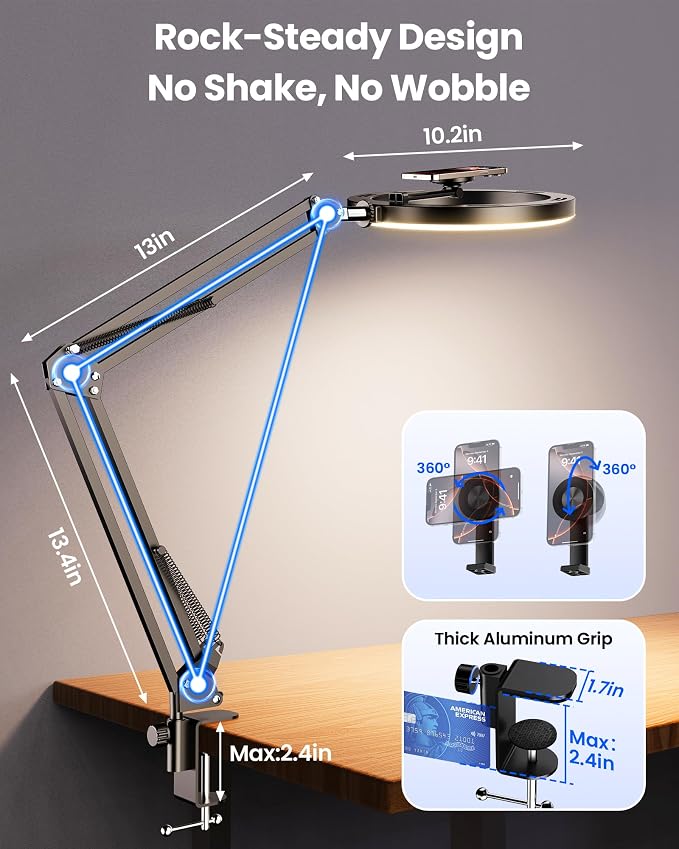 Magnetic Ring Light Overhead Camera Phone Mount - Image 4