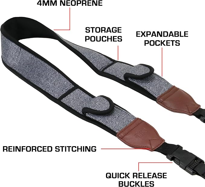 USA Gear TrueSHOT Camera Strap Neoprene Camera Straps - Image 3