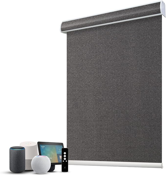 SmartWings Motorized 100% Blackout Shades Blinds, Custom Size, Cordless Window by SmartWings