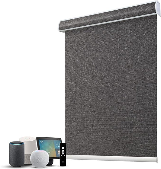 SmartWings Motorized 100% Blackout Shades Blinds, Custom Size, Cordless Window by SmartWings