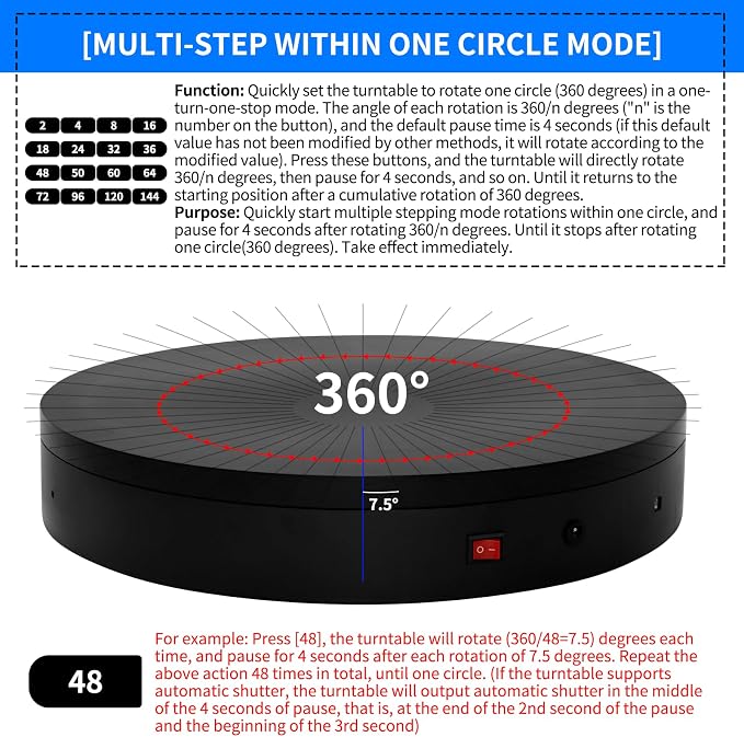 19.7In Large Programmable Motorized Electric Turntable Command-Controlled - Image 6