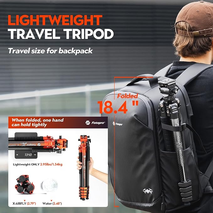 Fotopro X-Airfly Video 64.5 Inch Lightweight Travel Camera Tripod - Image 2