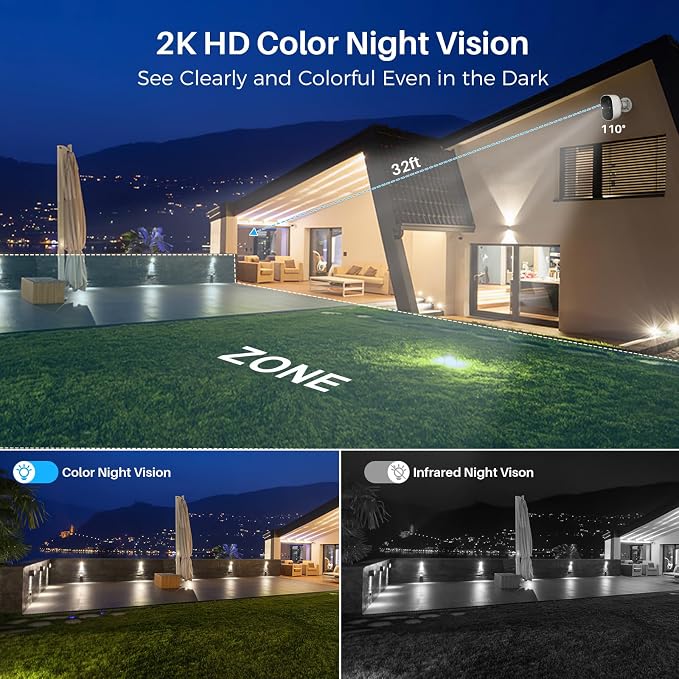 Vicohome Security Cameras Wireless Outdoor, 2K Battery Powered WiFi Cameras - Image 3