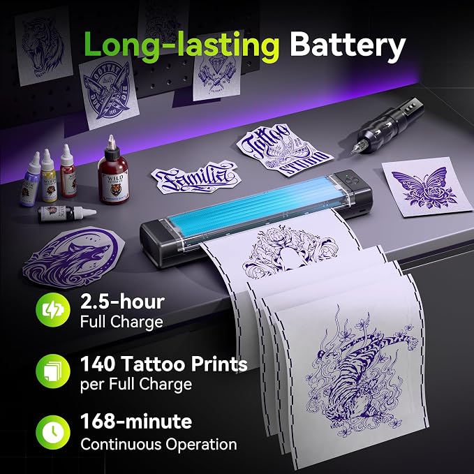 Itari Tattoo Printer Kit with 100 Pcs Transfer Paper, Thermal Tattoo Stencil - Image 7