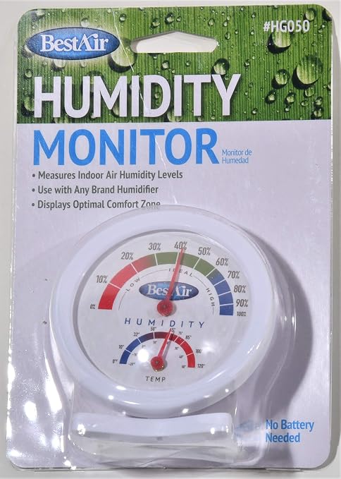 RPS PRODUCTS BestAir Analog Humidity Monitor & Temperature Gauge, Freestanding by RPS