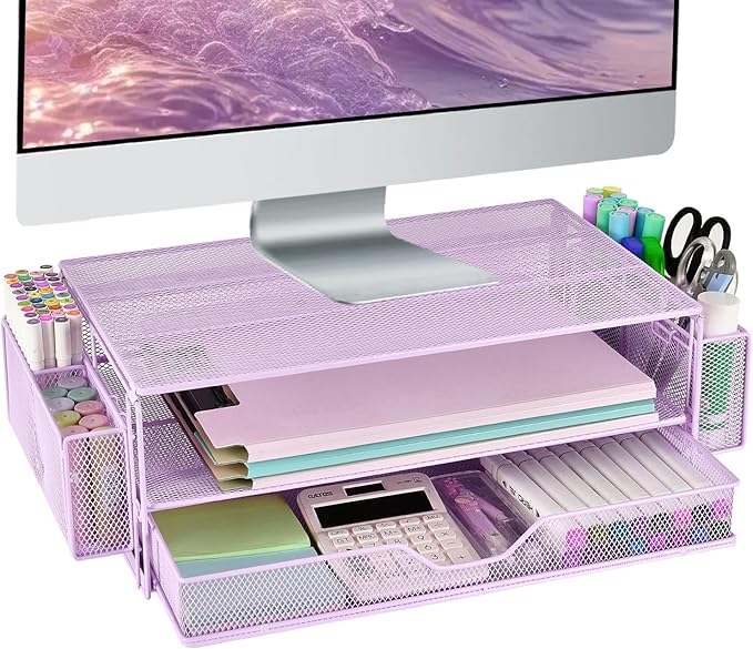 AUPSEN Computer Monitor Stands Riser，2-Tier Desk Organizers and Accessories by AUPSEN
