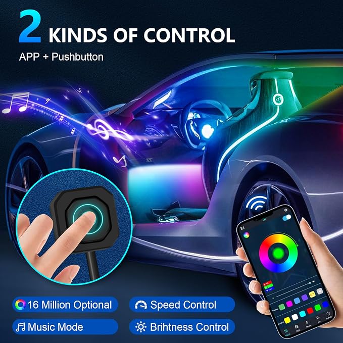 Dreamcolor Acrylic Car Interior Led Kit, Car Accessories 22 in 1 RGB Car - Image 3