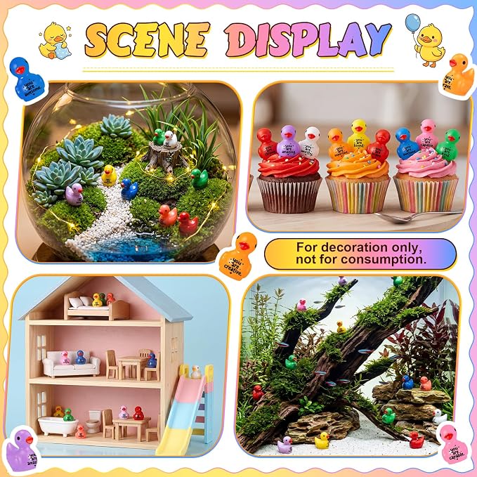 Skylety 24 Pcs Back to School Mini Resin Ducks - Image 5