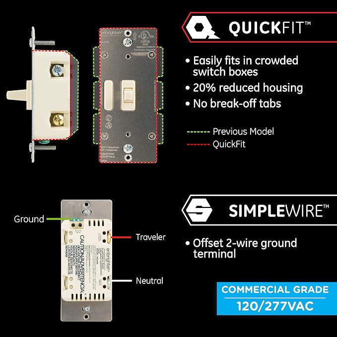 Enbrighten Add QuickFit and SimpleWire, Z-Wave/Zigbee Smart Controls, Compatible - Image 2