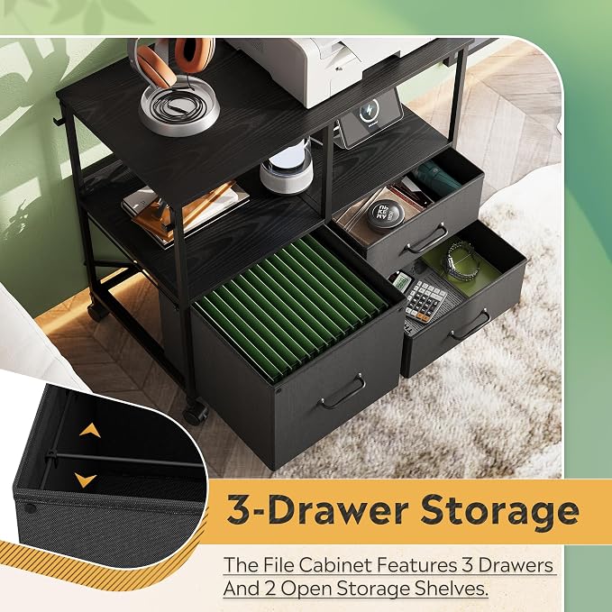 DEVAISE 3 Drawer File Cabinet - Image 5