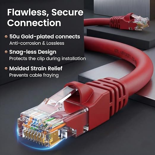 GEARit Cat 6 Ethernet Patch Cable 6 ft Red Cat6 Patch Cables 6ft Red/Ethernet - Image 4