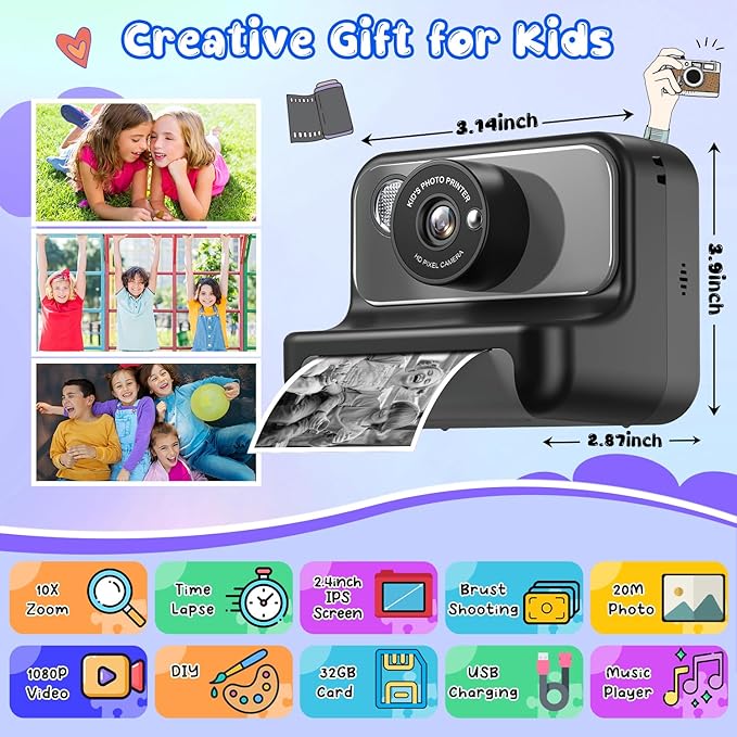 Kids Camera Instant Print, Christmas Birthday Gifts - Image 2