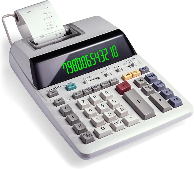 Sharp EL-1801V Ink Printing Calculator, 12-Digit LCD, AC Powered, Easy-to-Read by SharpCalculators