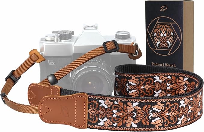 Padwa Lifestyle Brown Floral Camera Strap by PadwaLifestyleCameraStrap