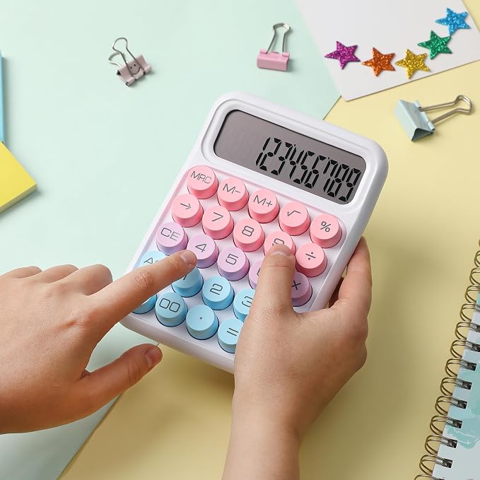 Mr. Pen- Mechanical Switch Calculator, 12 Digit Large LCD Display, Colorful - Image 6