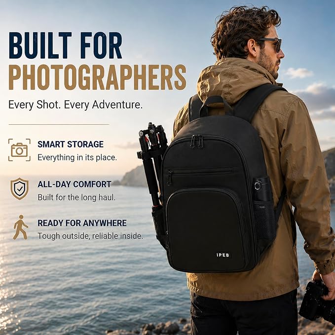 Camera Backpack for Photographers, DSLR Camera Bag - Image 4