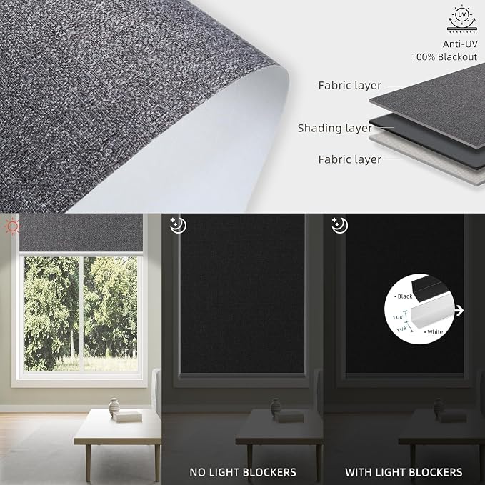 SmartWings Motorized 100% Blackout Shades Blinds, Custom Size, Cordless Window - Image 5