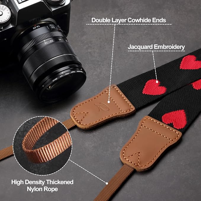 Padwa Lifestyle Red Hearts Camera Strap - Image 2