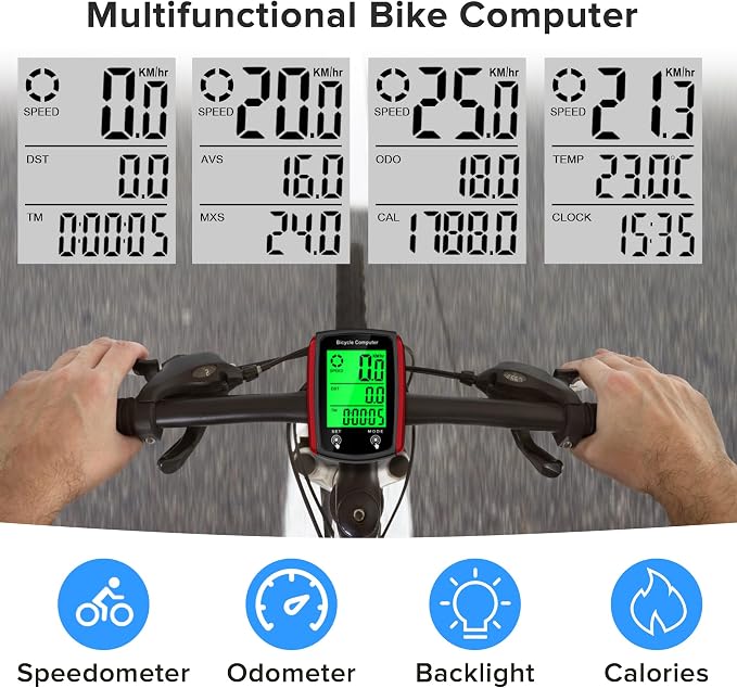 Bike Computer and Bicycle Odometer Wired MPH KM/H Bike Speedometer - Image 6