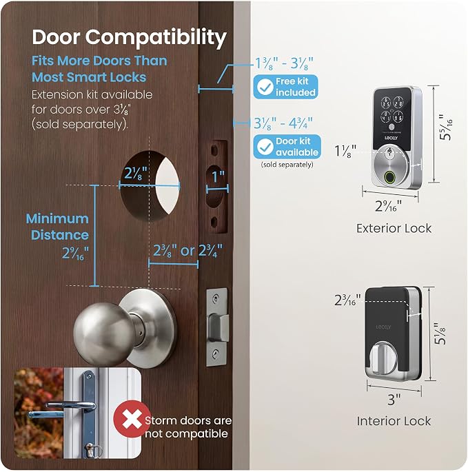 Lockly Secure Pro Smart Door Lock, Fingerprint Keyless Entry Door Lock - Image 9