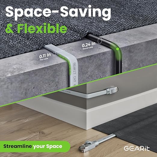 GEARit Cat 6 Outdoor Flat Ethernet Cable Direct Burial Rated LLDPE Jacket - Image 6