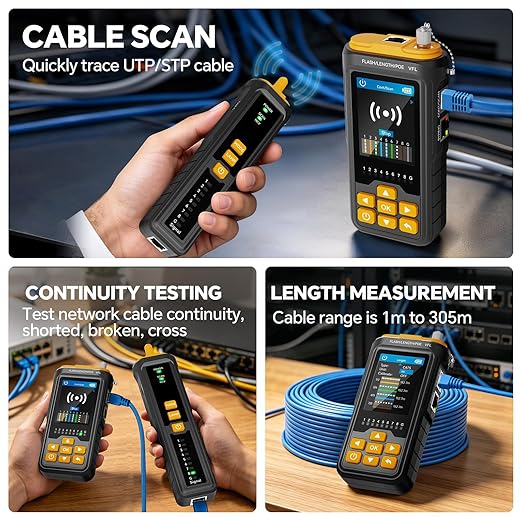 Network Cable Tester with IP Scan and Ping Test, RJ45 Ethernet Cable Toner - Image 3