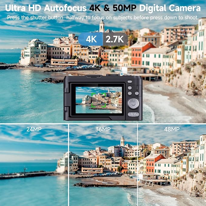 Digital Camera 4K for Photography, 50MP Vlogging Camera for YouTube Video - Image 3