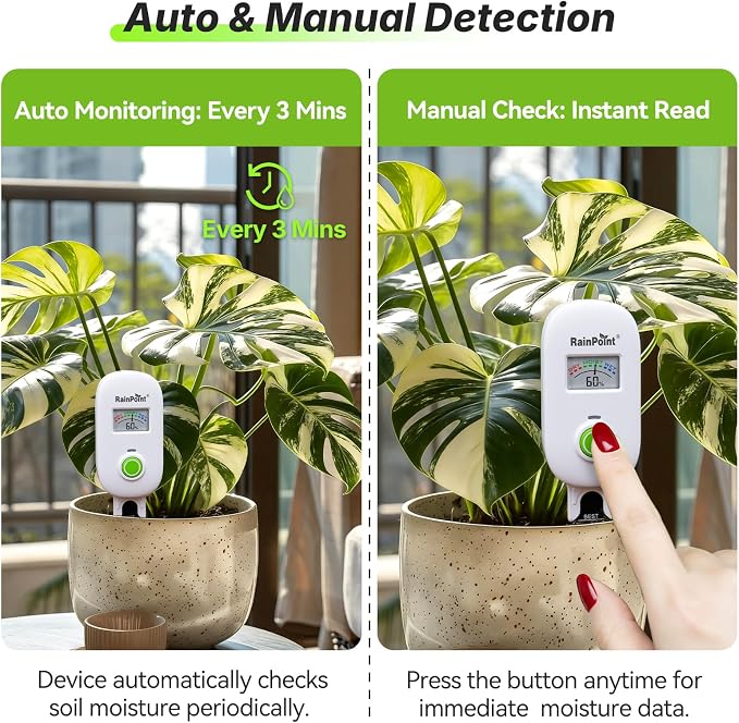 RAINPOINT Visual Gauge Digital Smart Wireless Plant Moisture Meter, WiFi Hub - Image 3
