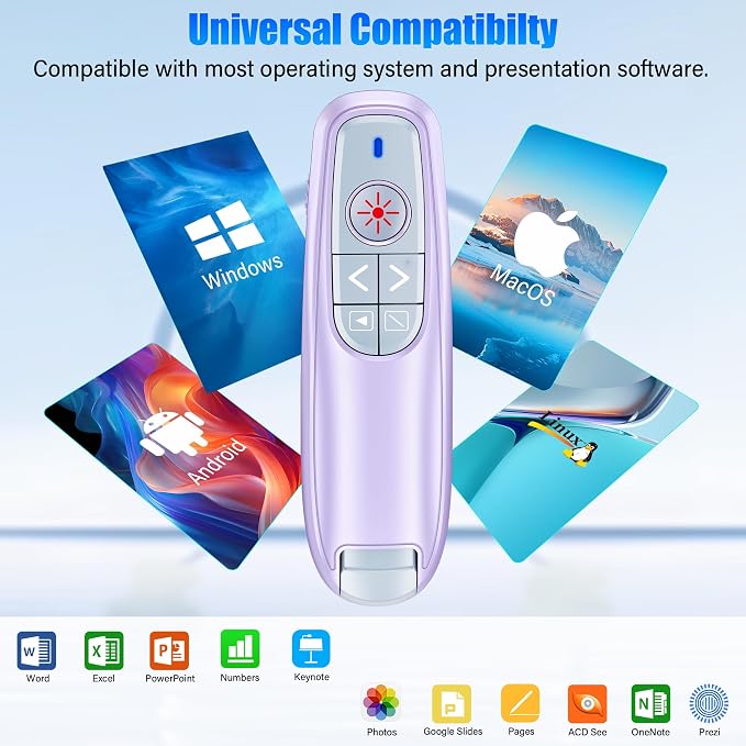 Presentation Clicker Wireless Presenter Remote Clicker, USB C PowerPoint Clicker - Image 3