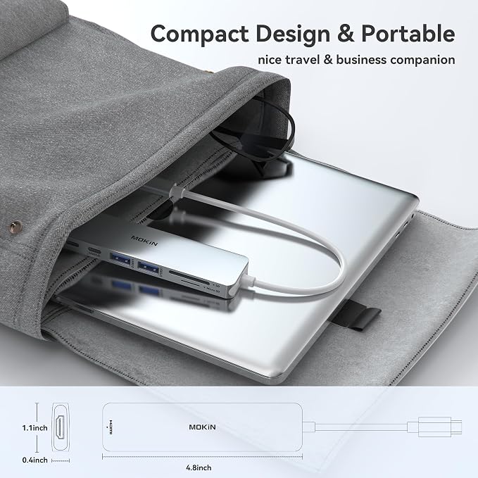 MOKiN 7 in 1 USB C Dongle with HDMI, microSD/SD Card Reader, Data Port - Image 7