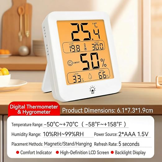 Digital Thermometer Hygrometer for Home, Indoor Room Temperature Humidity - Image 5
