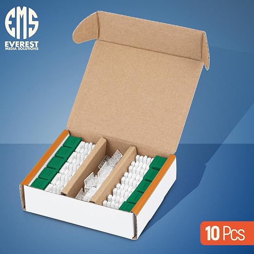Everest 90° Angled RJ45 Cat6A Keystone Jacks 10-Pack in Green - Image 2