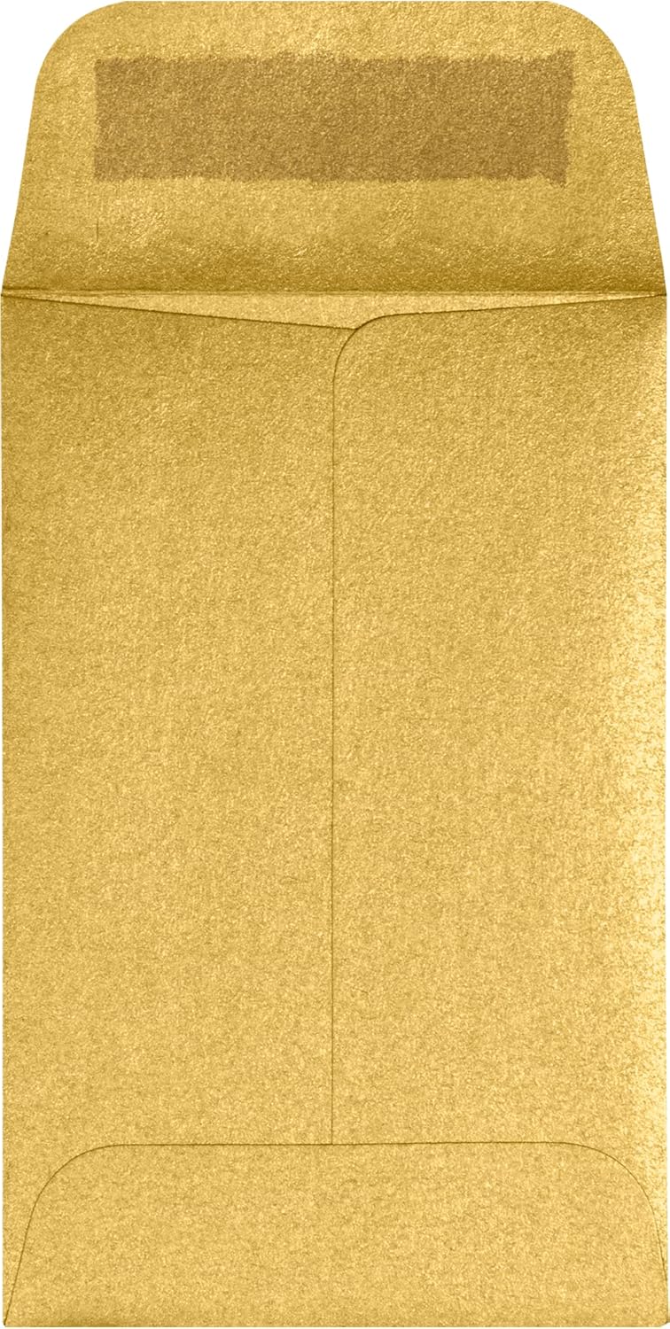 LUXPaper #1 Coin Envelopes | 2 1/4" x 3 1/2" | Gold Metallic | 80lb. Text | 50 Qty