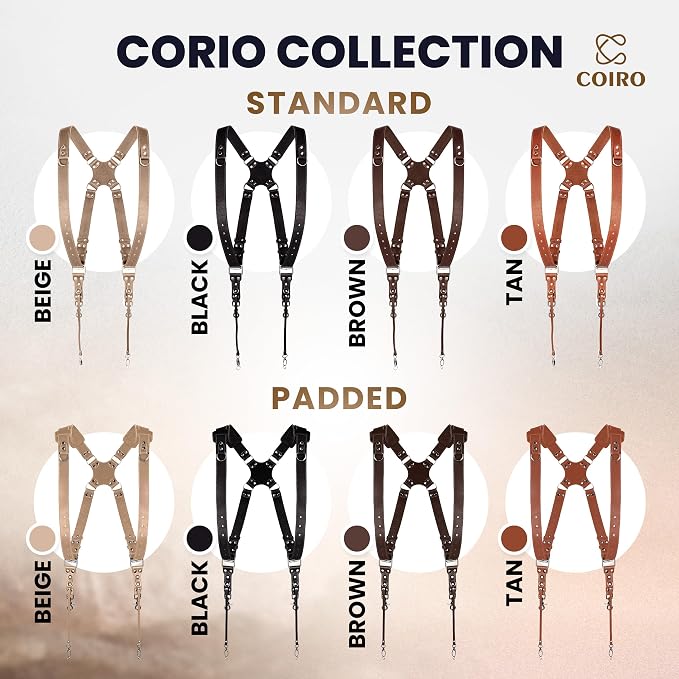 C Coiro Dual Camera Harness Shoulder Leather Camera Strap - Image 9