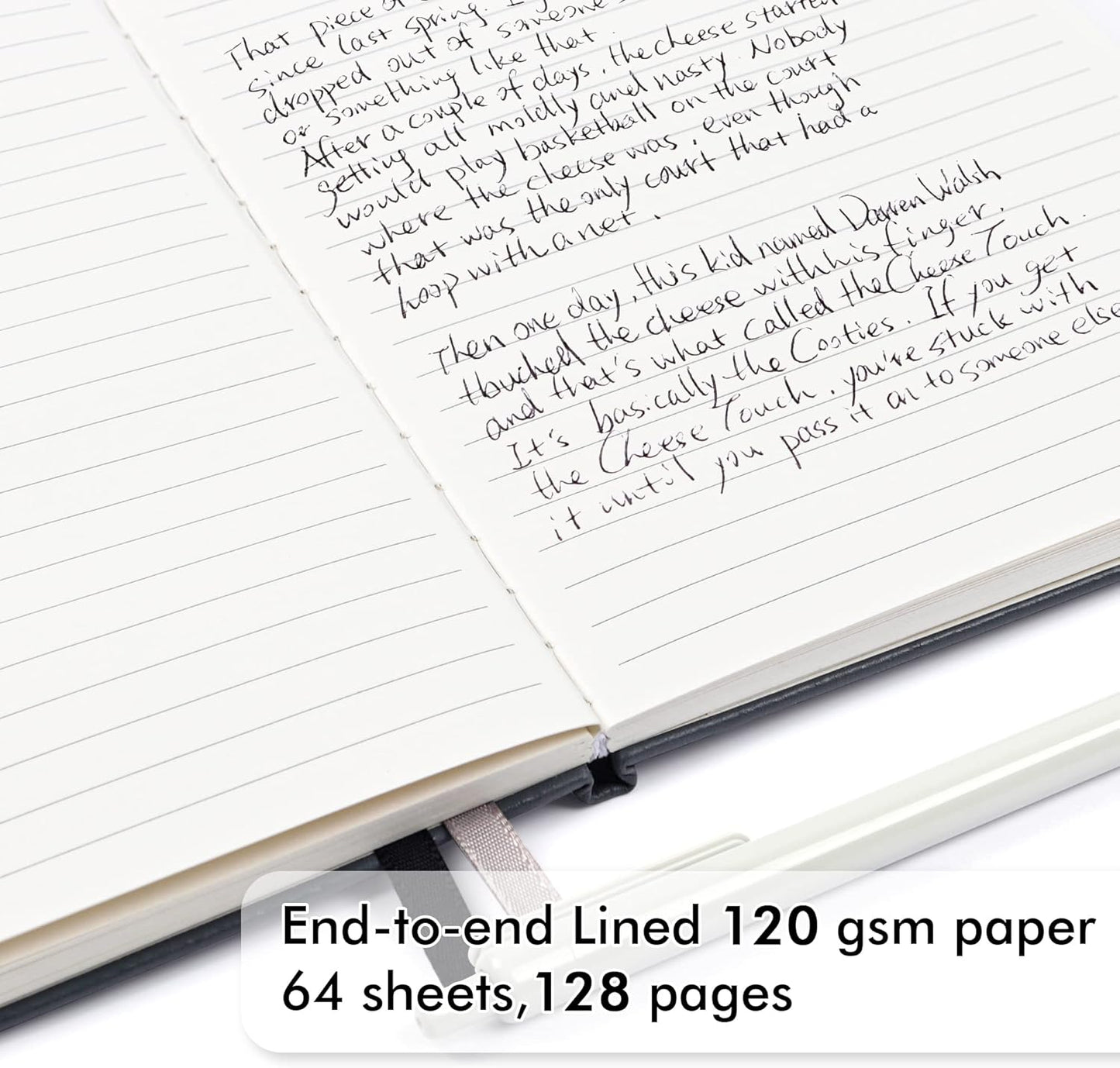 feela 5 Pack Journal Notebook Bulk for School, Hardcover Business Notebooks Classic Ruled Lined Journals with Pen Holder for Work Note Taking, with 5 Black Pens, 120 GSM, 5.1”x8.3”, A5, Gray