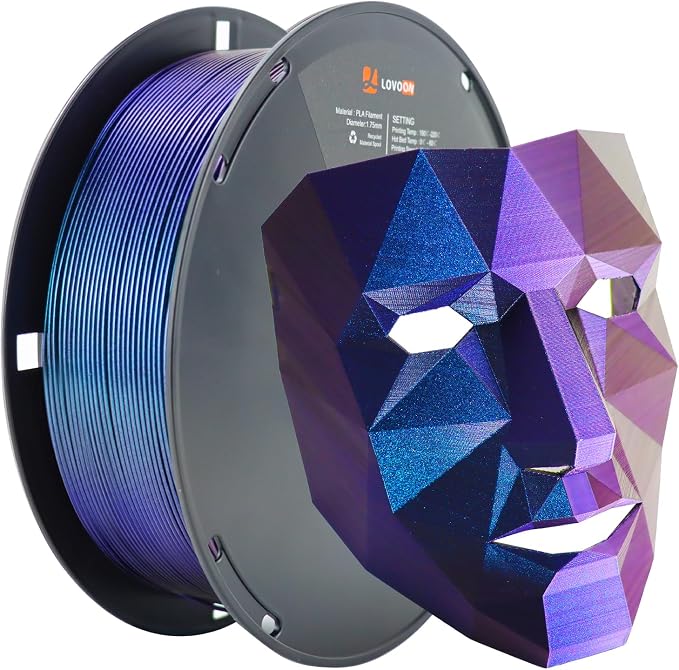 LOVOON 3D PLA Filament 1.75mm, Burnt Titanium 3D Printer Filament Sparkle by LOVOON