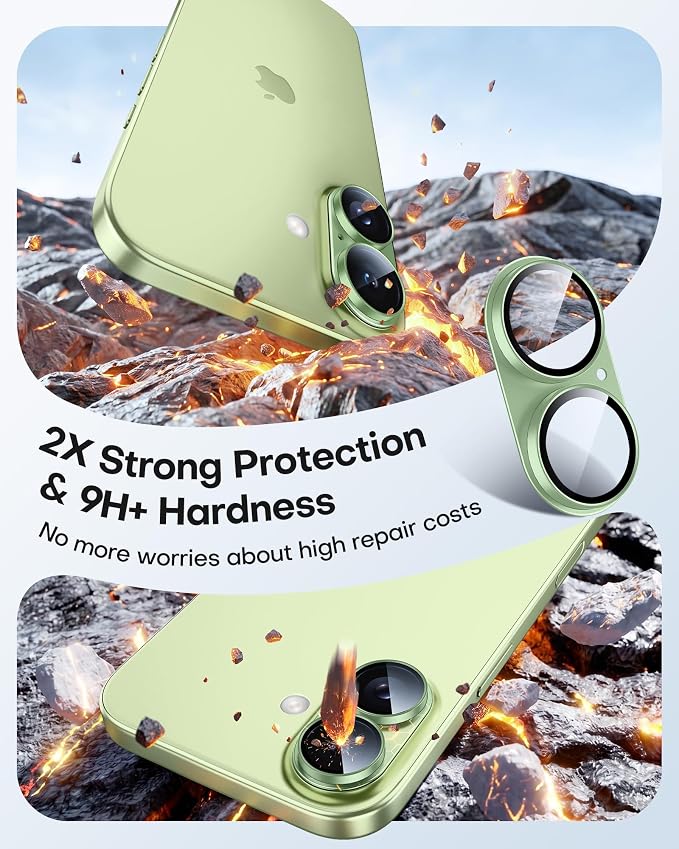 TAURI 2 Pack for iPhone 17 Camera Lens Protector, Full Coverage Military-Grade - Image 3